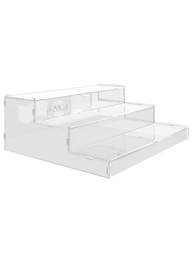 Evron Pantry Organization & Storage Clear Acrylic Spice Rack Organizer for Cabinet & Countertop (ASSEMBLY REQUIRED) 3 Tier Organizer 10.5 in - Image 1
